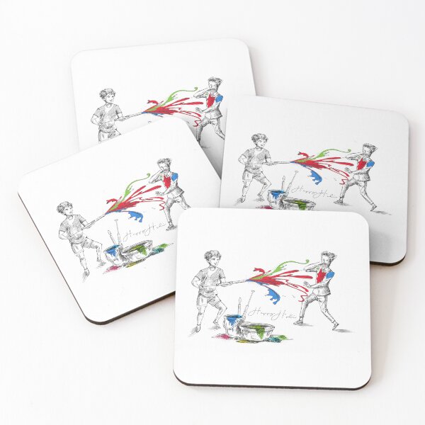 Item preview, Boys playing with pichakari in Holi festival designed and sold by TirrellColister.