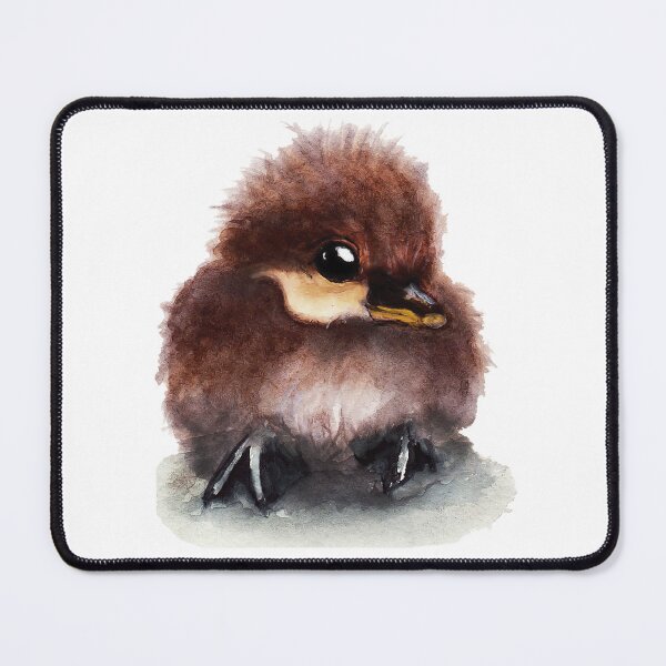 Item preview, Fluffy duckling watercolour painting designed and sold by Funsize-Art.