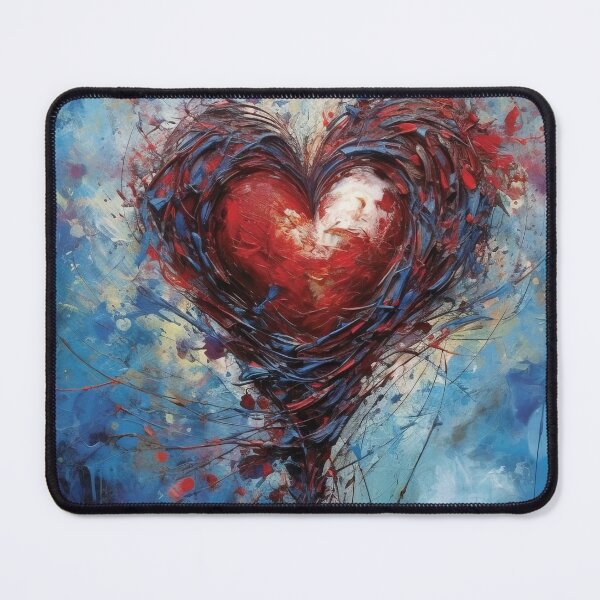 Artikelvorschau, Wounded Heart - Beautiful Abstraction in Blue and Burgundy entworfen und verkauft von Piotrek0001.