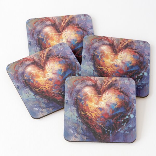 Artikelvorschau, Wounded Heart - Beautiful Abstraction in Blue and Burgundy entworfen und verkauft von Piotrek0001.