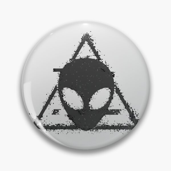 Artikelvorschau, Space Alien Head Triangle Glitched (Dunkel) entworfen und verkauft von SpaceAlienTees.