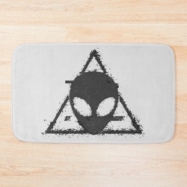 Item preview, Space Alien Head Triangle Glitched (Dark)  designed and sold by SpaceAlienTees.