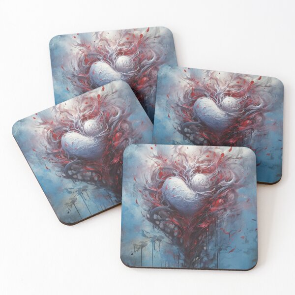 Artikelvorschau, Wounded Heart - Beautiful Abstraction in Blue and Burgundy entworfen und verkauft von Piotrek0001.