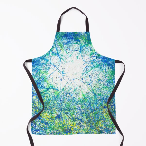 Item preview, Seeking Truth On Gaia #426 Original Hand-painted Abstract Painting Detail 1 In Turquoise Aqua Blue Lime Green Planet Earth Tones Inspired By Mother Nature Forest Aquatic Plants Bohemian Boho Pattern designed and sold by Rainbow Artist Orlando L.