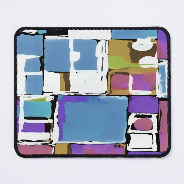 Item preview, Geometric Rectangular and Abstract Shapes in Blue and Mustard Yellow designed and sold by deniselynnimage.