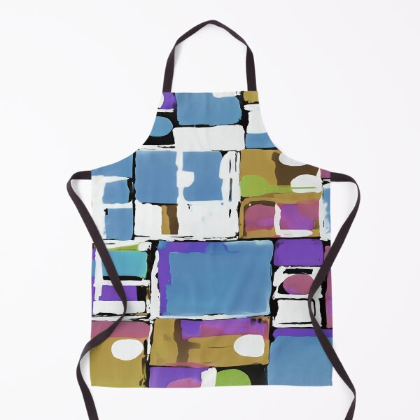 Item preview, Geometric Rectangular and Abstract Shapes in Blue and Mustard Yellow designed and sold by deniselynnimage.