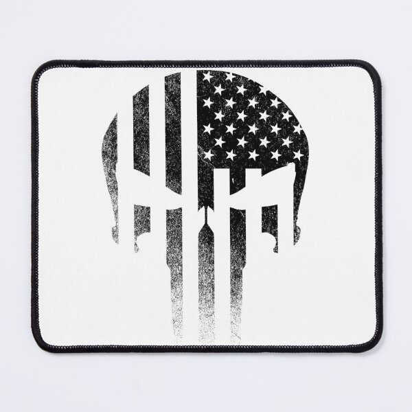 Item preview, American Flag Skull Distressed Black and White designed and sold by JJOldaker.