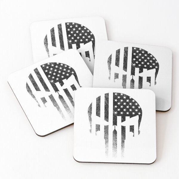 Item preview, American Flag Skull Distressed Black and White designed and sold by JJOldaker.