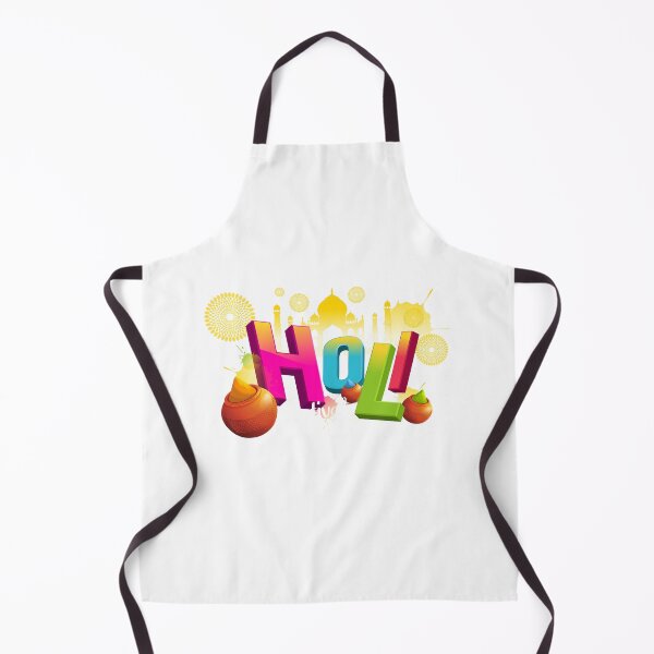 Item preview, Happy Holi with powders, yellow indian symbols and rangoli decoration designed and sold by TirrellColister.