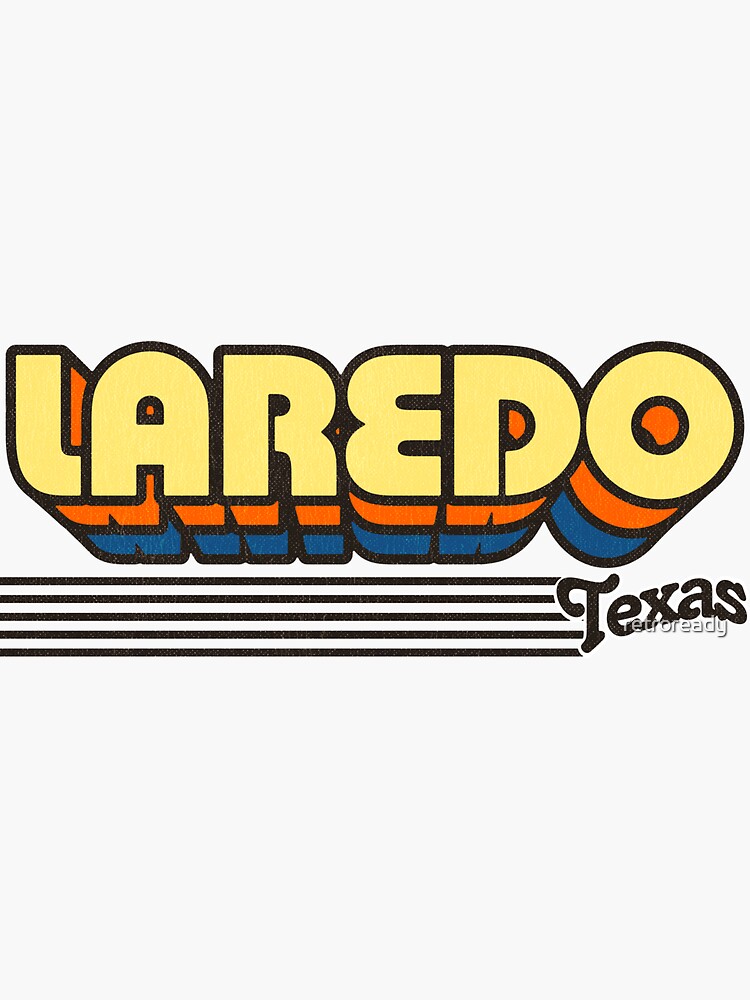 "Laredo, Texas Retro Stripes" Sticker by retroready Redbubble