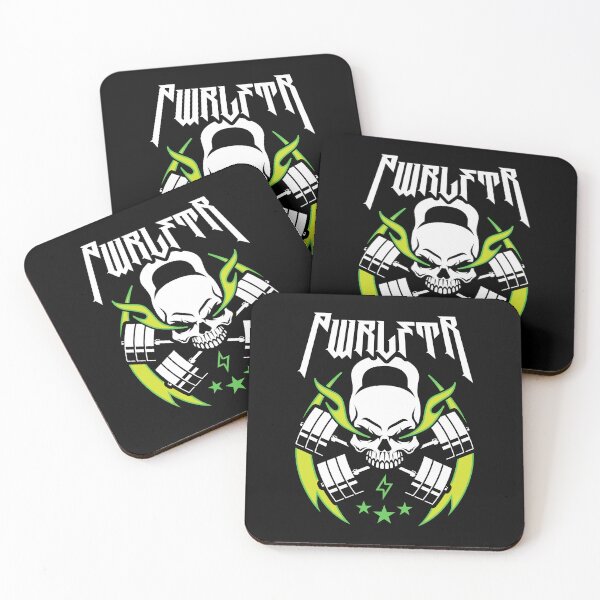 Item preview, PWRLFTR / Powerlifter (Kettlebell Skull Cross Barbell) Green Blaze designed and sold by Brogress Project.