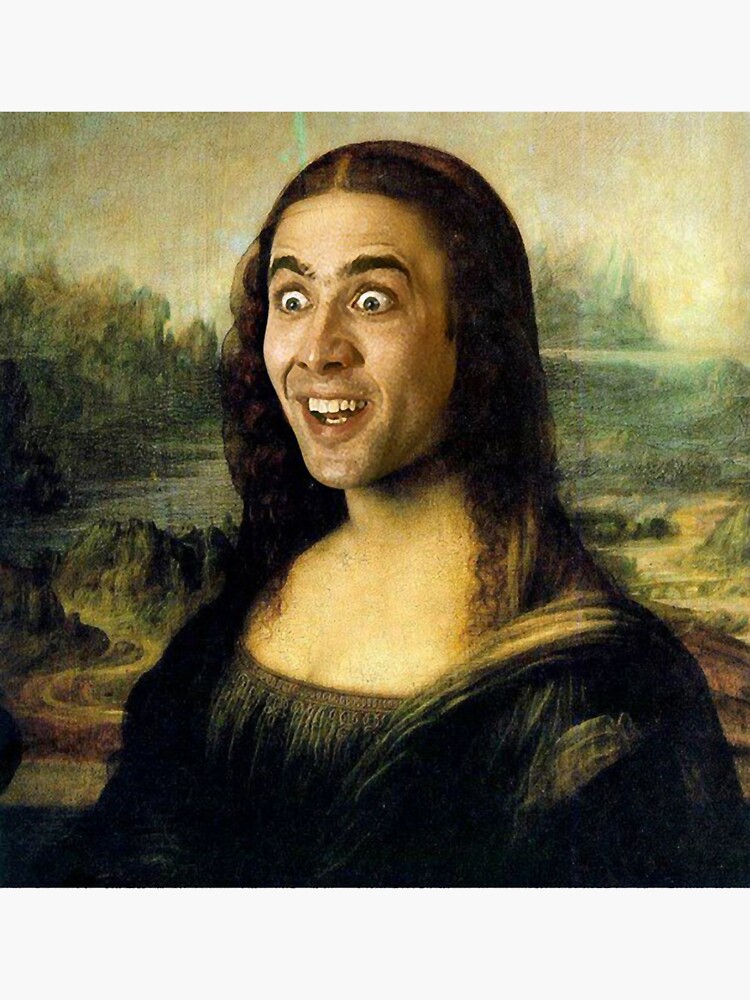 Thumbnail 3 of 3, Sticker, Nicolas Cage as the Mona Lisa designed and sold by Walleez.
