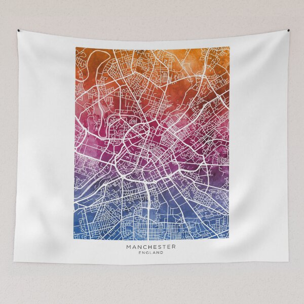 Item preview, Manchester England City Map designed and sold by ArtPrints.