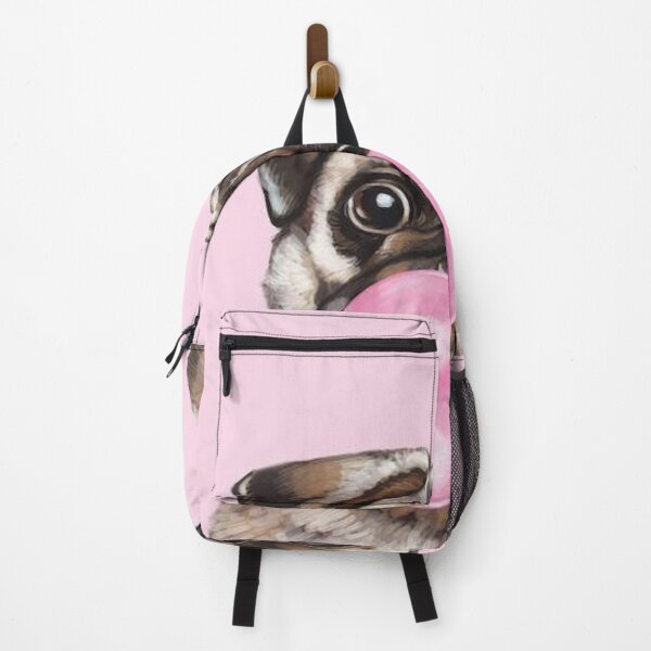 Item preview, pug dog with chewing gum in mouth designed and sold by IPRINTUA.