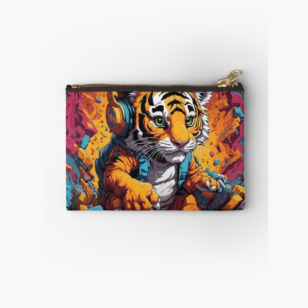 Item preview, Tiger cub playing with TNT wearing headphones designed and sold by Prantik-Konar.