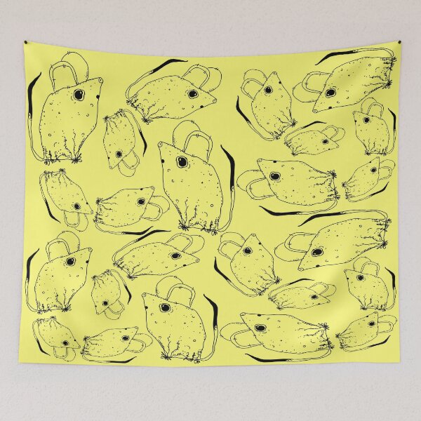 Item preview, TINY BUT MIGHTY BLACK x LIGHT YELLOW RODENT MOUSE  designed and sold by GIVENGRACE.ART.