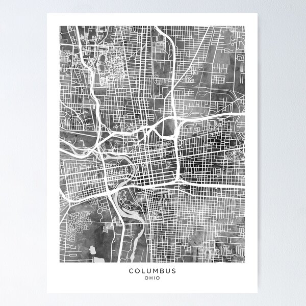 Artikelvorschau, Columbus Ohio City Street Map entworfen und verkauft von ArtPrints.