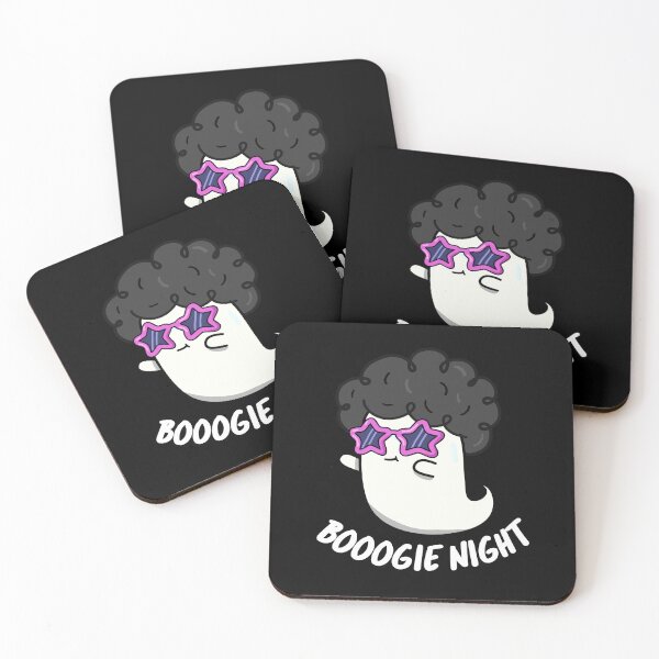 Item preview, Boogie Night Funny Halloween Disco Ghost Puns (Dark BG) designed and sold by punnybone.