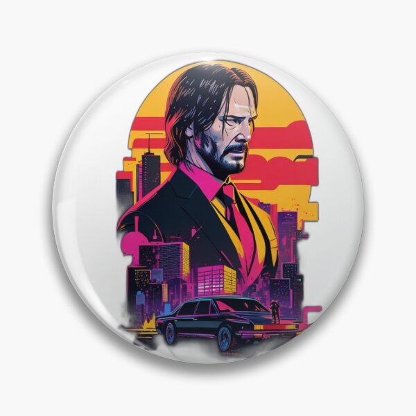 Item preview, "Stylish Vigilante: John Wick - Miami Street Vector Design" designed and sold by PRINT SCAPE.