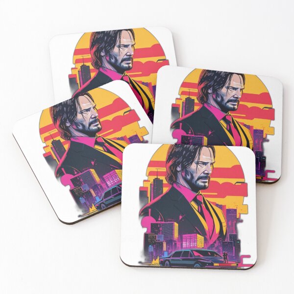 Item preview, "Stylish Vigilante: John Wick - Miami Street Vector Design" designed and sold by PRINT SCAPE.