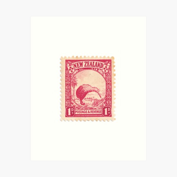 1d Kiwi Stamp Art Print