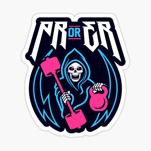 Item preview, PR or ER (Gym Reaper Kettlebell & Barbell) Funny Gym Ego Lifting  designed and sold by brogressproject.