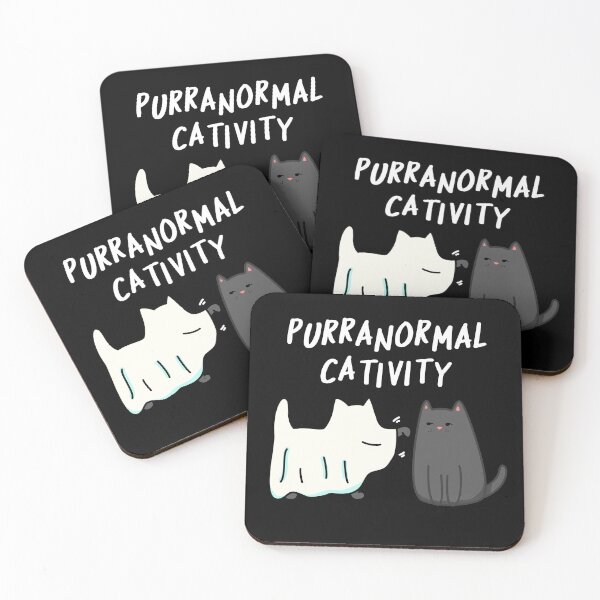 Item preview, Purranormal Cativity Funny Halloween Cat Puns (Dark BG) designed and sold by punnybone.