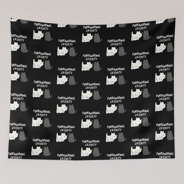Item preview, Purranormal Cativity Funny Halloween Cat Puns (Dark BG) designed and sold by punnybone.