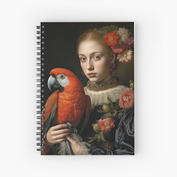 A Girl with her Bird Spiral Notebook