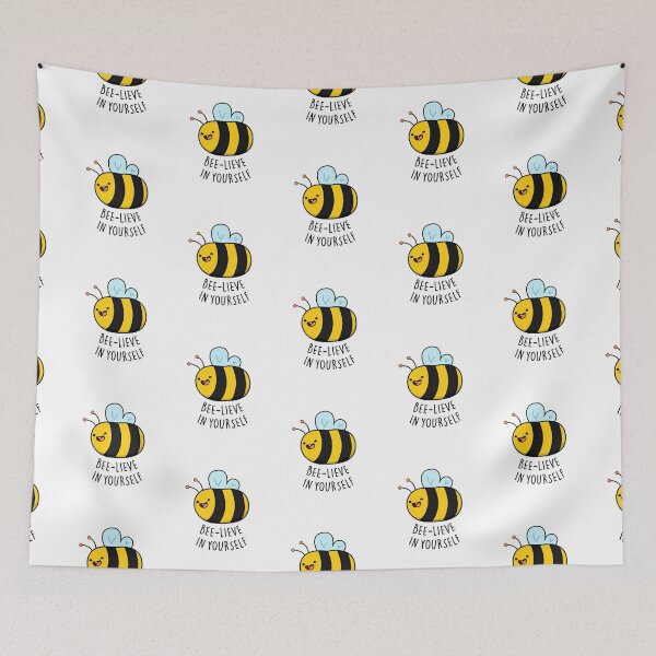 Item preview, Bee-lieve in Yourself Funny Bee Puns  designed and sold by punnybone.