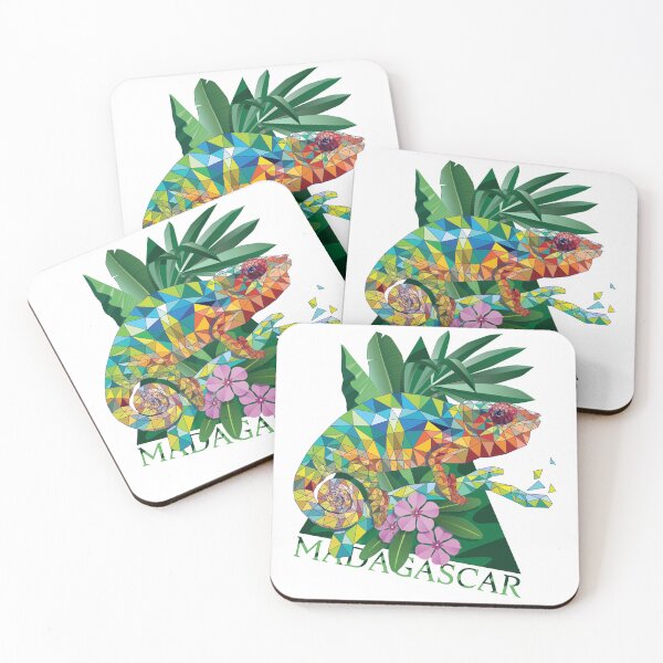 Item preview, Madagascar - Chameleon with periwinkle and banana tree designed and sold by kataszep.