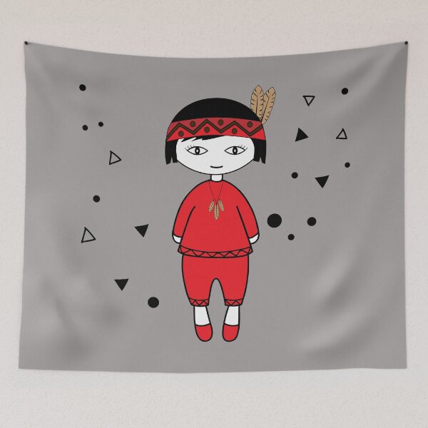 Item preview, Cute Indian boy, Boho indian boy designed and sold by 7Woodhandmade.