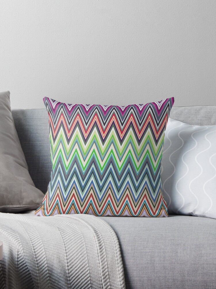 Colorful Chevron Cute Zig Zag Throw Pillow