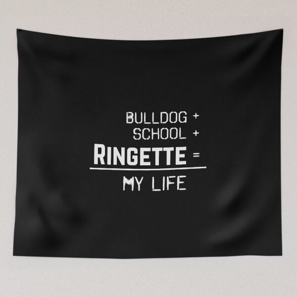 Item preview, Bulldog + school + Ringette  = my life (white) designed and sold by EmeraldeaArt.