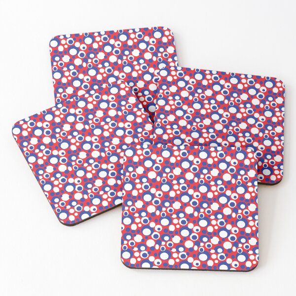 Item preview, 1960s hippie retro geometric circles red blue white designed and sold by blomastudios.