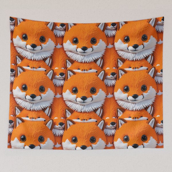 Artikelvorschau, plush fluffy toy face,baby fox entworfen und verkauft von kiyaansh16.