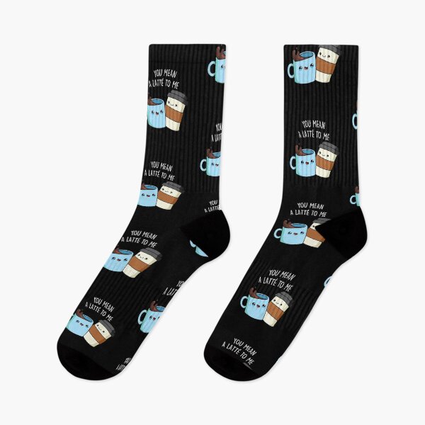 Item preview, You Mean A Latte To Me Funny Coffee Puns (Dark BG) designed and sold by punnybone.