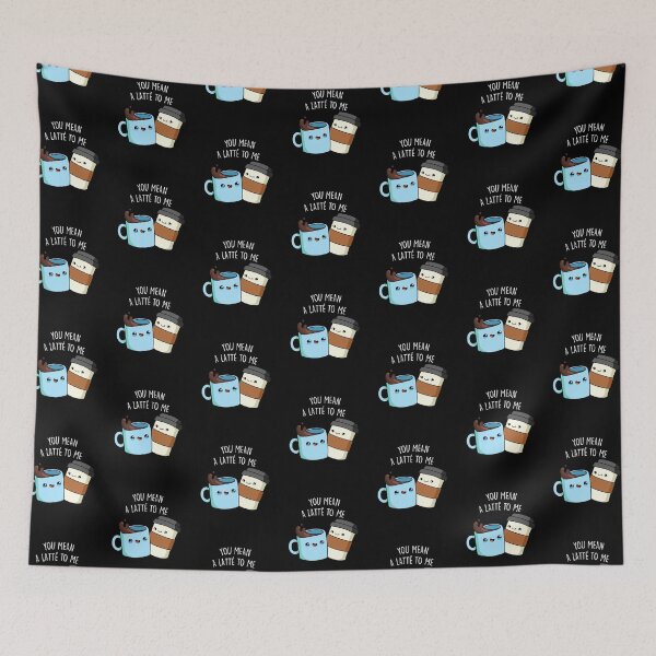 Item preview, You Mean A Latte To Me Funny Coffee Puns (Dark BG) designed and sold by punnybone.