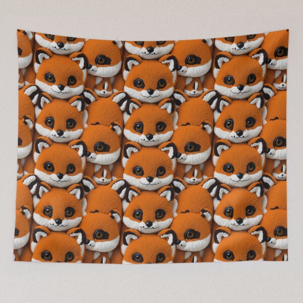 Artikelvorschau, plush fluffy toy baby fox face entworfen und verkauft von kiyaansh16.