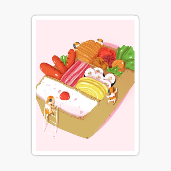 Small Bento Box Sticker Cute Food Sticker Kawaii Food Anime Food Japanese  Food Sticker Food From Japan Cute Bentos Chopsticks 