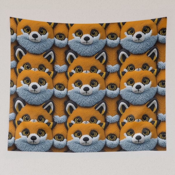 Artikelvorschau, plush fluffy toy baby fox face entworfen und verkauft von kiyaansh16.