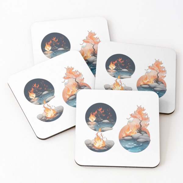 Item preview, Fire and water art designed and sold by AiStoryTeller.