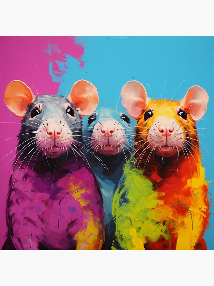 Cute Rats - Funny Rat Pop Art | Postcard