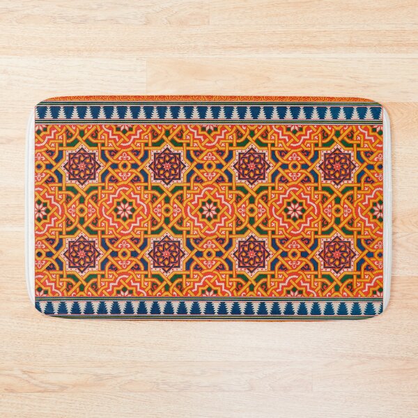 Item preview, Arabic Orange Blue Geometric  Pattern from Emile Prisse d'Avennes art book designed and sold by Vintage-TM.