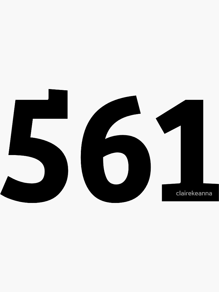 "561" Sticker for Sale by clairekeanna | Redbubble