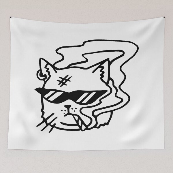 Item preview, Cool and Edgy Gangsta Cat Art designed and sold by InkStation24.