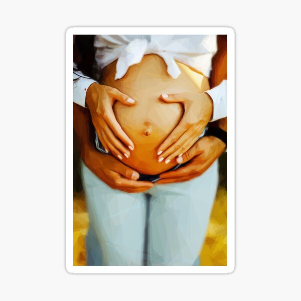 Item preview, Loving hands of pregnancy. Image created using geometric shapes designed and sold by EdgyEdgeArt.