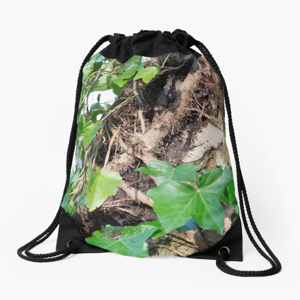 Ivy on Birch Drawstring Bag