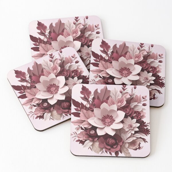 Item preview, 3D Burgundy and Dusty Pink Flowers designed and sold by chantahlia.