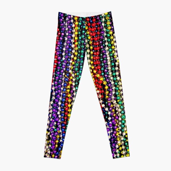 MARDI GRAS : Decorative Necklace Beads Print Leggings